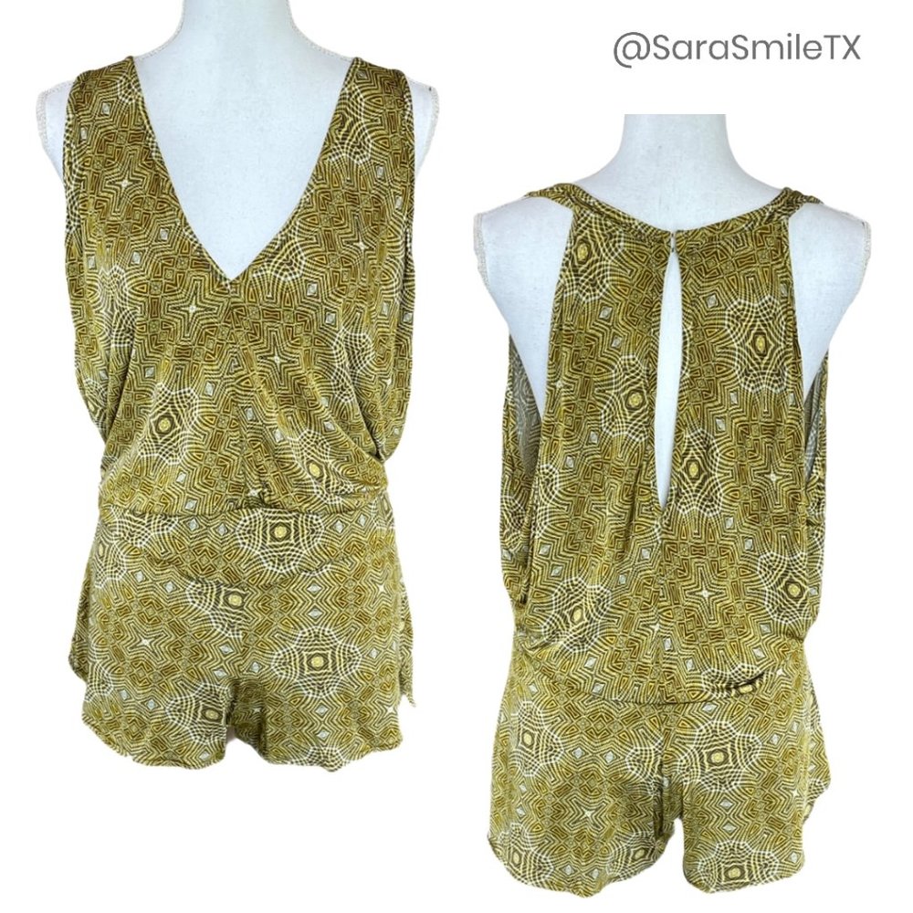 ALEXIS Designer Abstract Print Sleeveless Shorts Summer Romper